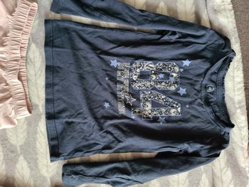 T shirt bleu manche longue