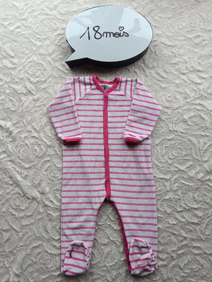Pyjama grenouillère velours Fille 18 mois Petit bateau