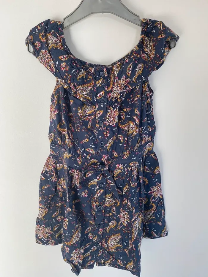 Robe été tape a l’œil grise imprimée multicolore