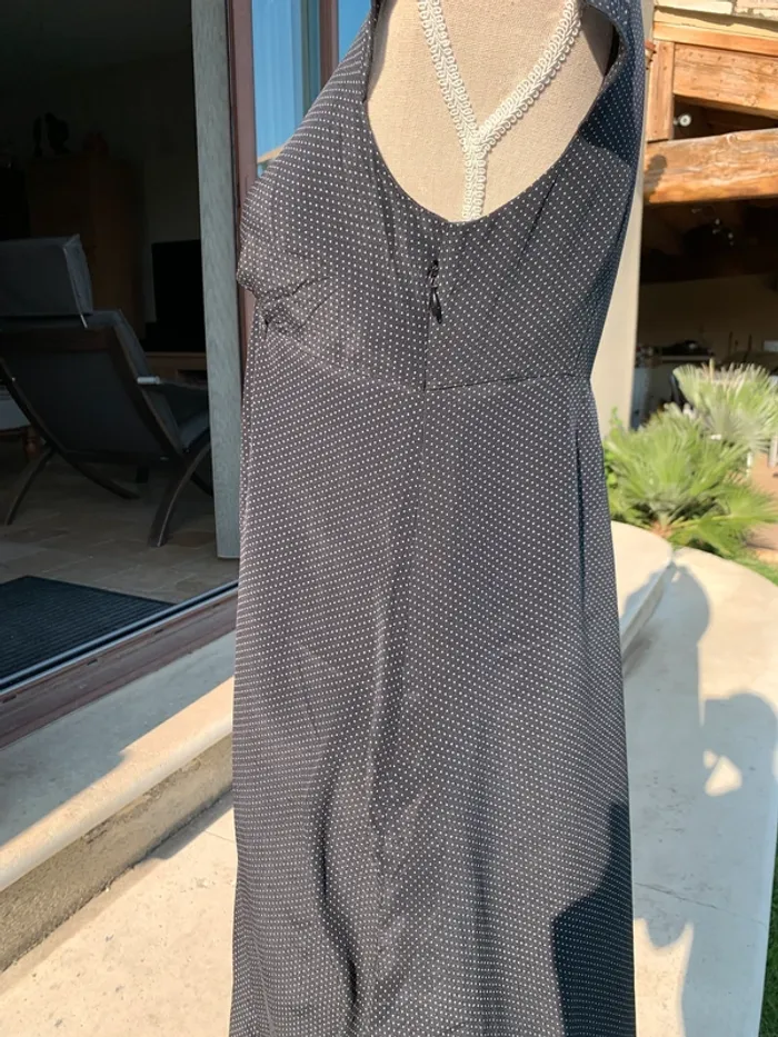 Robe en soie noire à pois Carroll taille 38 - photo numéro 4