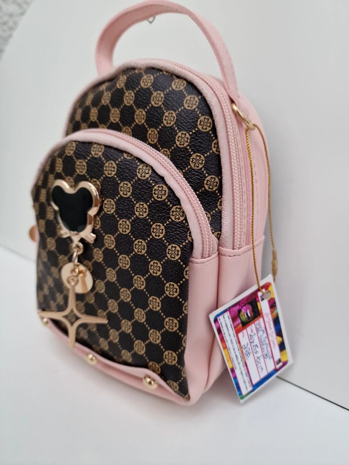 Sac Bandoulière Rose Marron Avec Bijou Sac Et Porte Monnaie - photo numéro 18