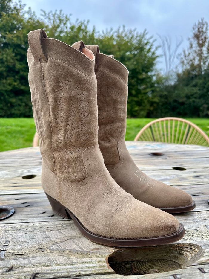 Bottes Santiags “Delea” beiges taille 38 Jonak - photo numéro 2