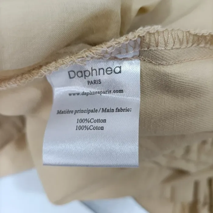 Combishort beige volantée col lavallière en coton - Daphnea Paris taille M A963 - photo numéro 10