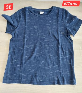 T-shirt bleu marine garçon 6/7ans