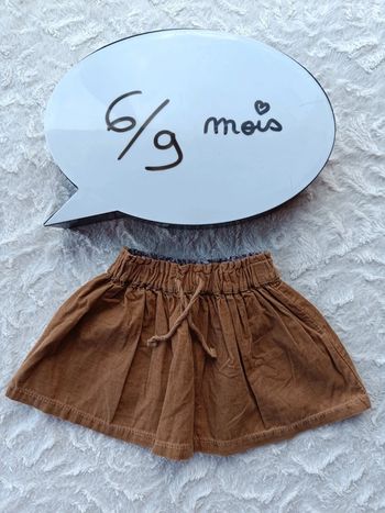 Jupe velours Fille 6/9 mois Zara Baby girl 100% coton