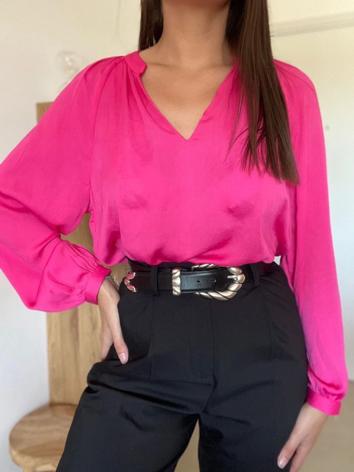 Blouse rose satinée Aware - photo numéro 2