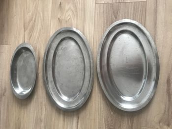 Lot 3 plats en inox