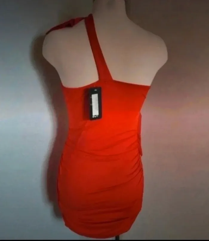 Robe rouge drapé S - photo numéro 7