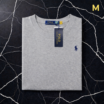 Tee Shirt Ralph Lauren pour Homme - Taille M - Gris logo noir - NEUF
