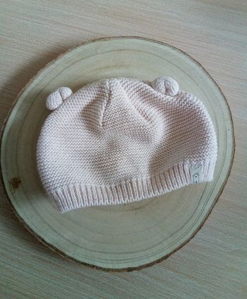 Bonnet en laine crème 6/12 mois TAO