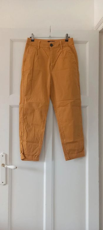 Pantalon droit jaune moutarde bershka 38