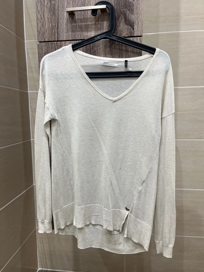 Jolie pull beige fin taille S - photo numéro 7