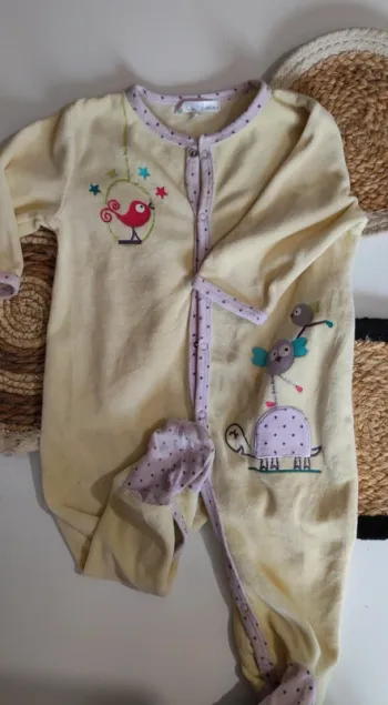 Pyjama hiver velours bébé fille impressions automne hiver printemps