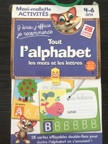 Malette avec fiches pour apprendre à ecrire. Comme neuf
