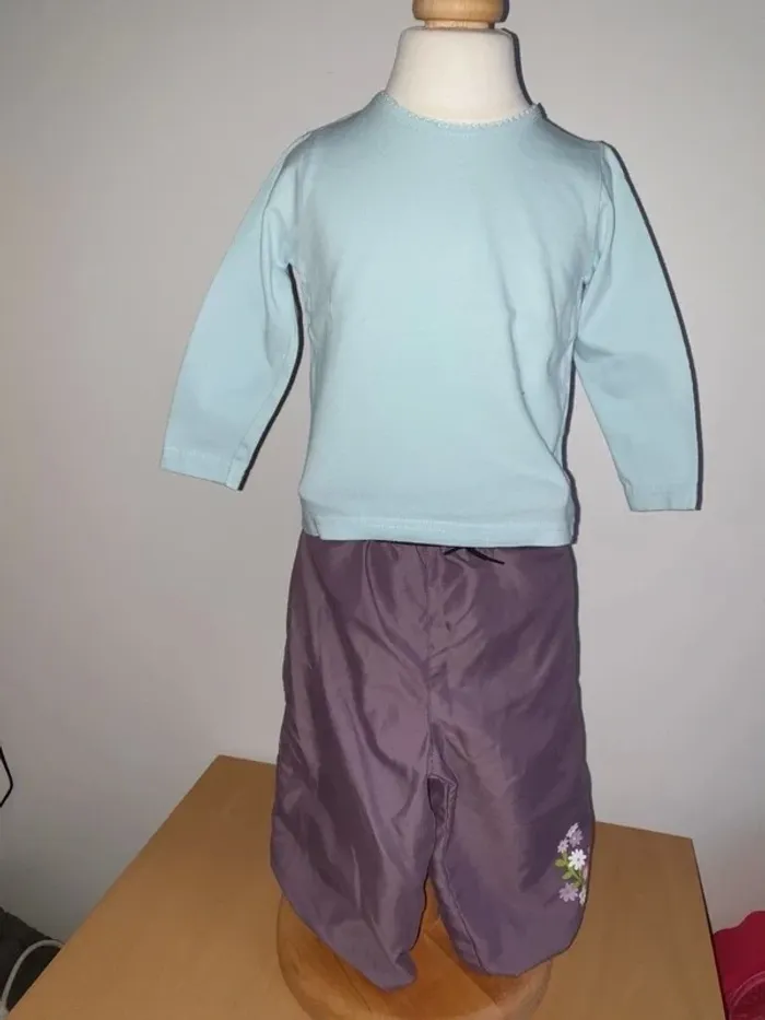 Ensemble 3 pièces  T-shirt, tunique et pantalon 18 mois - photo numéro 2
