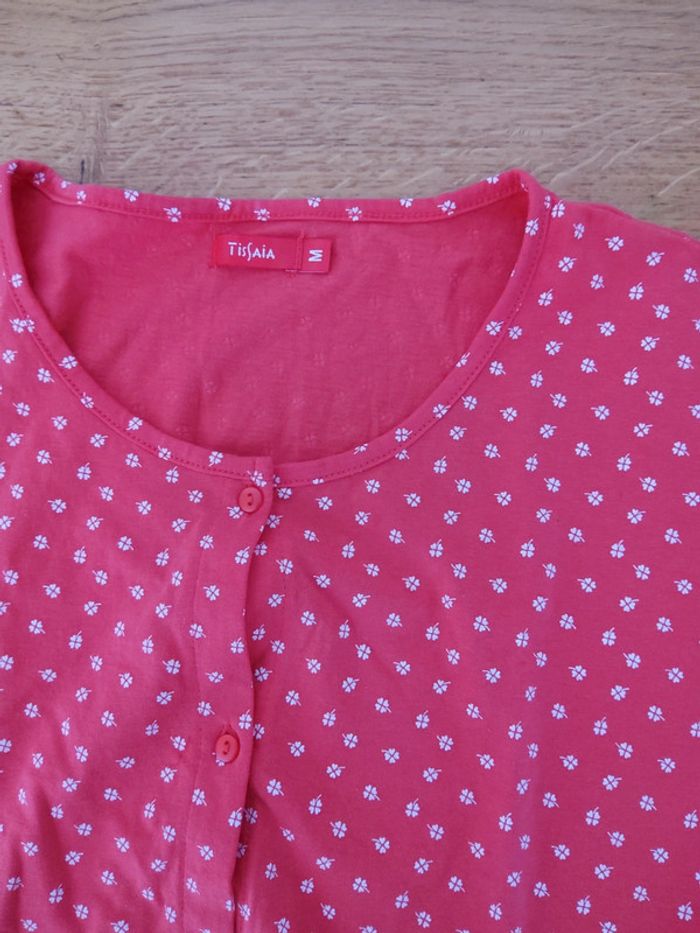 Chemise de nuit sans manches rose à motifs trèfles - photo numéro 3