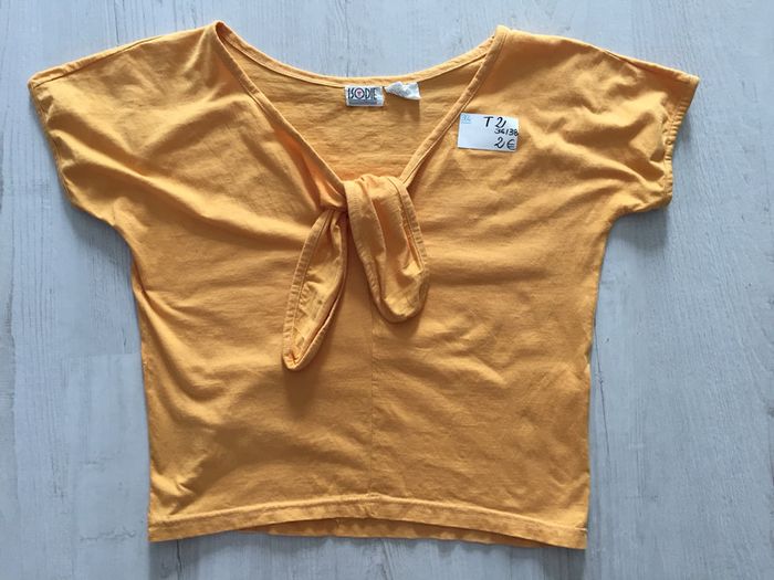 364-Tee-shirt moutarde T 2 (36/38) - photo numéro 3