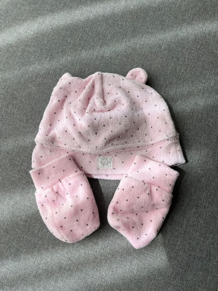 Bonnet et moufle bébé