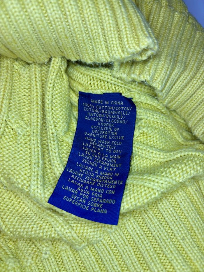 🌼 Pull Ralph Lauren Jaune à Col V Logo Orange - Taille S/36 - Très bon état - photo numéro 6