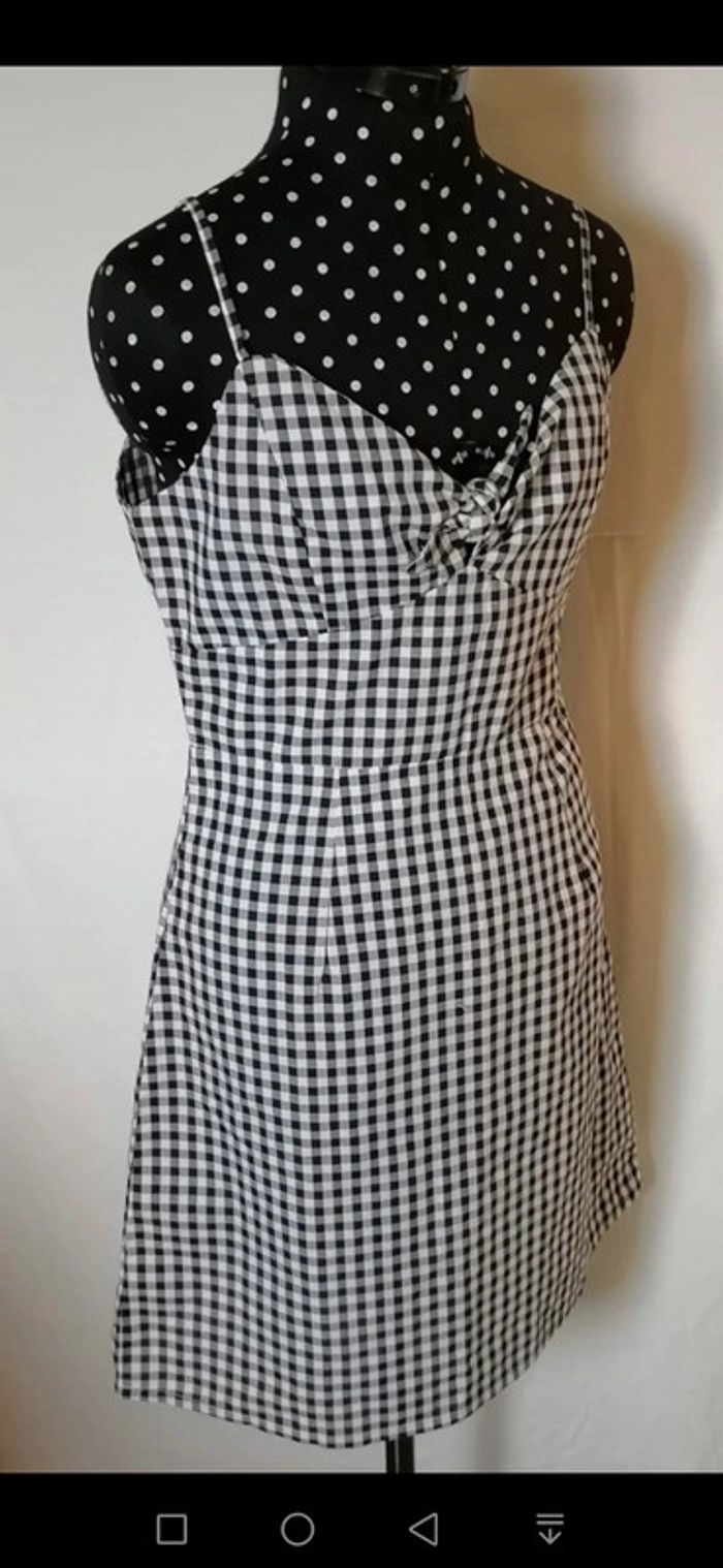 Robe vichy / petits carreaux noir blanc Taille S Libertie - photo numéro 8