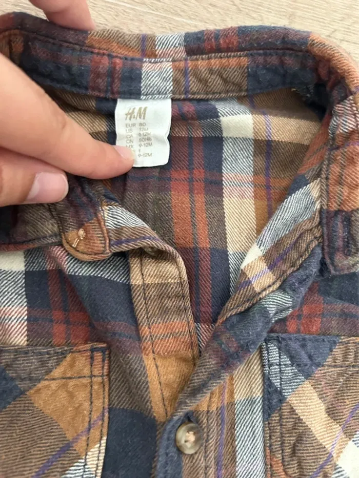 Ensemble bébé garçon H&M chemise + legging Zara - photo numéro 3
