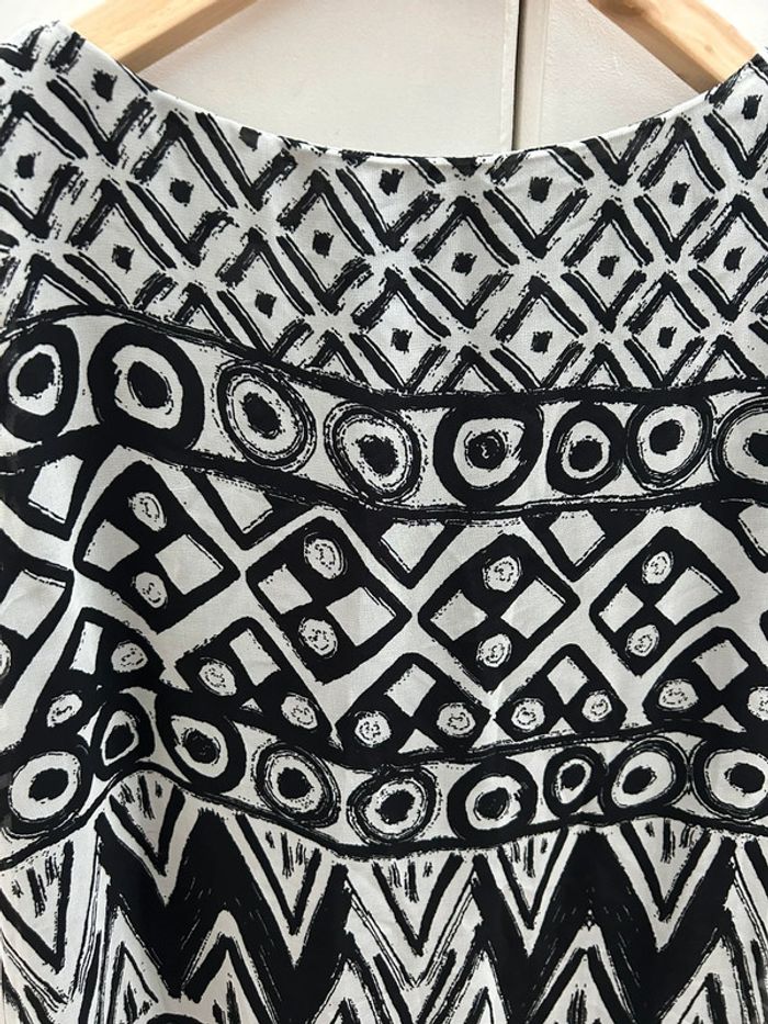 robe noir et blanche à motifs baroque avec ceinture - Classic tricot taille s/m - photo numéro 5