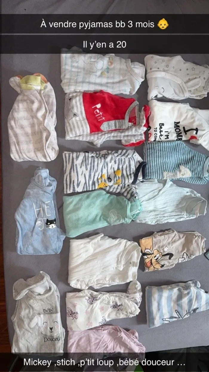 Lots Pyjama bébé  3 mois