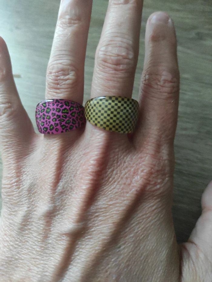 Lot de 2 bagues fantaisie