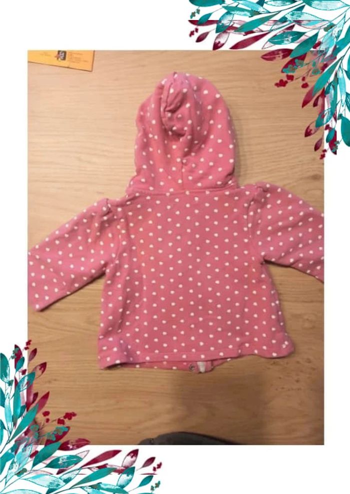 Gilet zippé fille 6 mois à coeurs - photo numéro 4