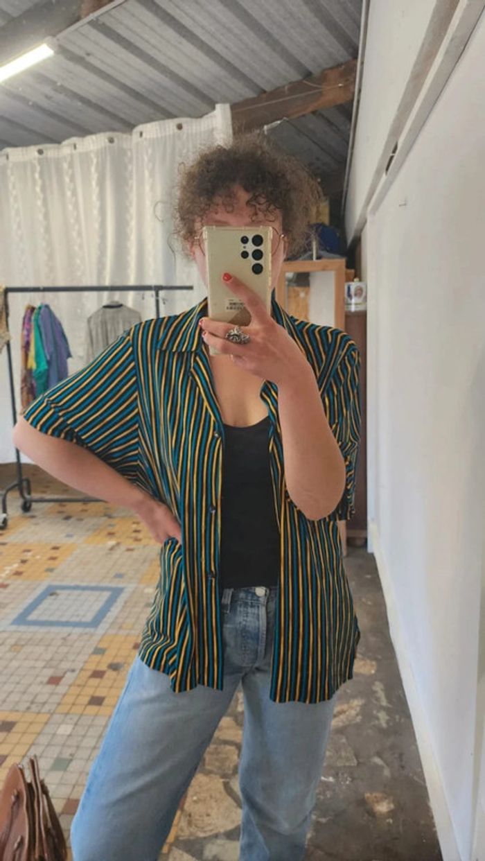 Jolie chemise fluide à rayures bicolore - photo numéro 2