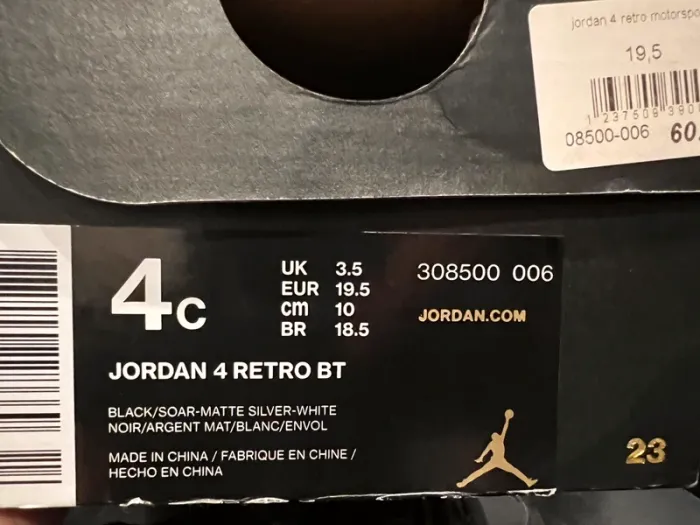 Jordan 4 retro bt 19,5 - photo numéro 5