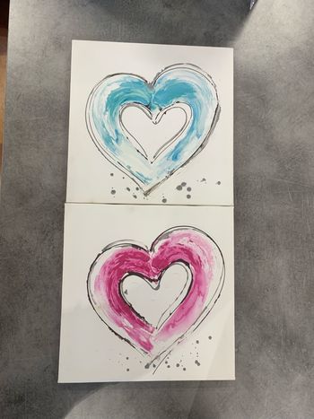 2 cadre avec un cœur