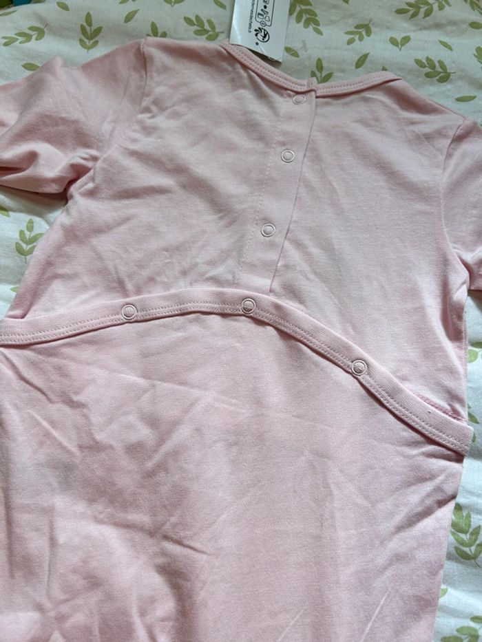 pyjama grenouillère en coton rose 9 mois tex - photo numéro 4