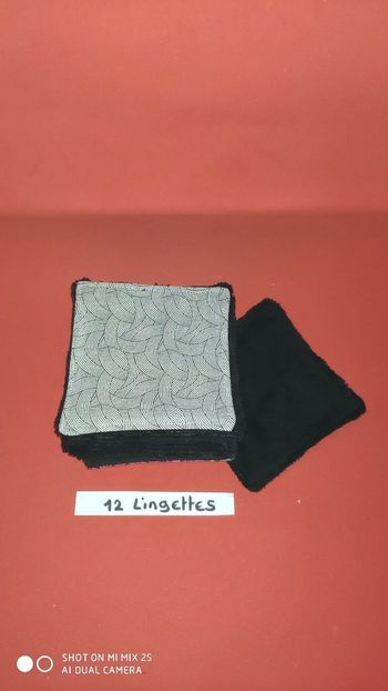 12 lingettes lavables, neuf.
