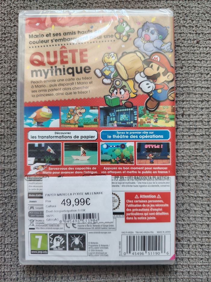 Jeu Switch paper Mario la porte millénaire neuf sous blister - photo numéro 2