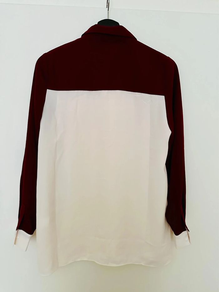 Chemisier Bordeaux et blanc Taille 34 - photo numéro 6