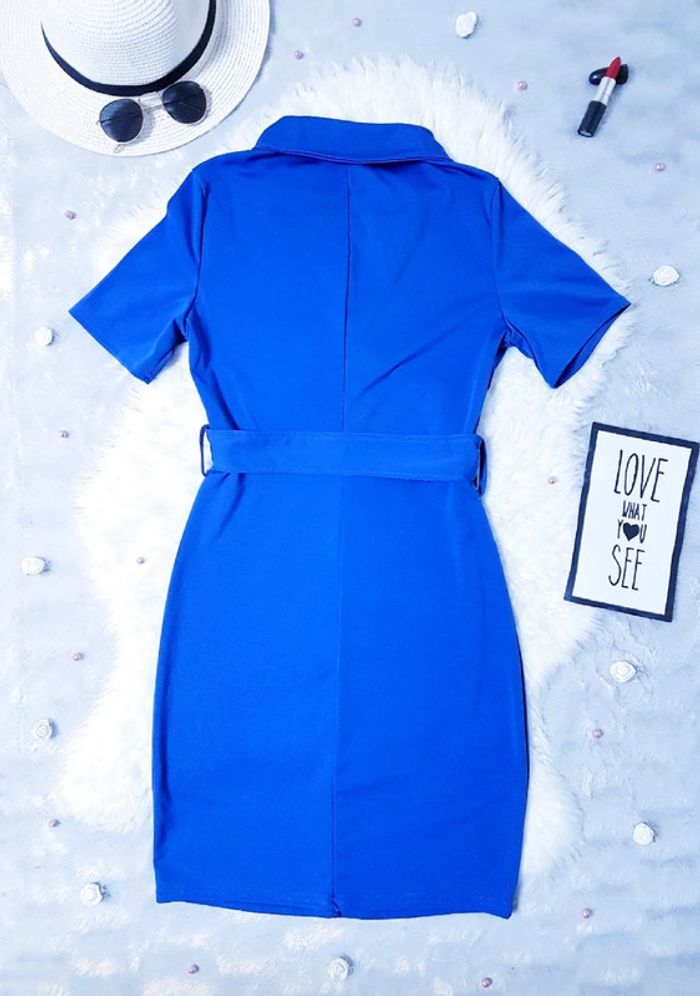 Robe bleue roi à fermeture éclaire sur le devant - T.M ou T.38 🖤 - photo numéro 2