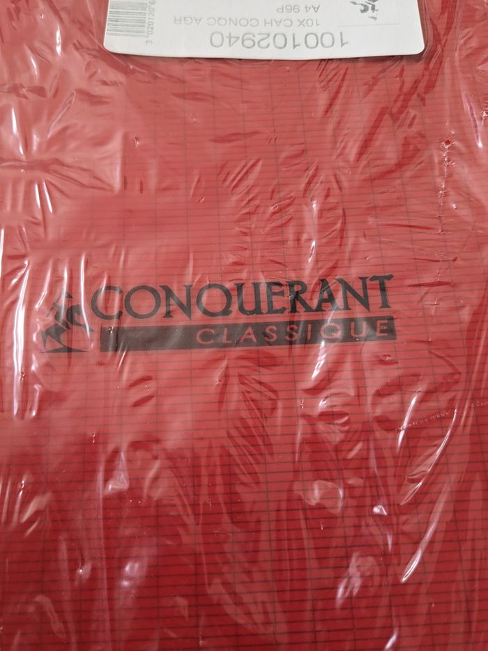 2 Lot de 10 cahiers Conquérant, 96 pages. Taille 21 x 29,7 cm - photo numéro 3
