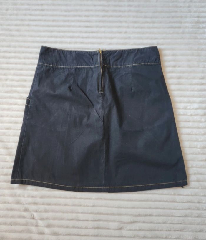 Jupe courte La Redoute – Taille 42 – Noir et gris avec détails jaunes - photo numéro 4