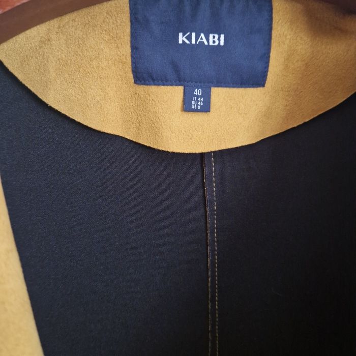 Veste Suédine Style Perfecto Moutarde, Taille 40 - photo numéro 6