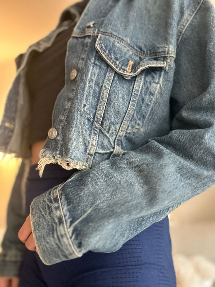 Veste en jean Zara courte taille M bleu - photo numéro 3