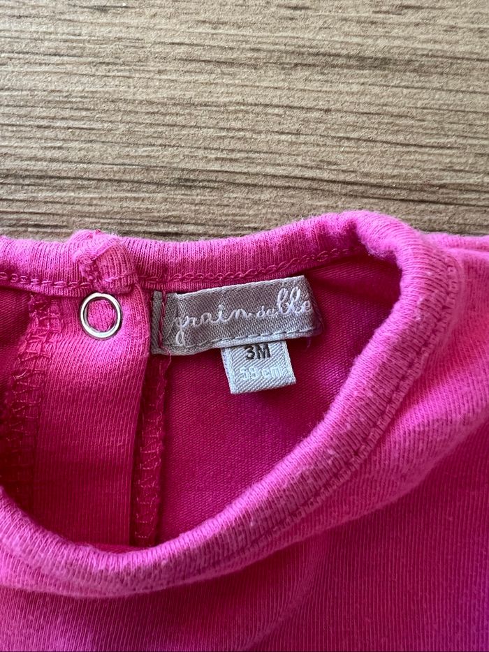 Robe rose manches longues Grain de blé 3 mois - photo numéro 3