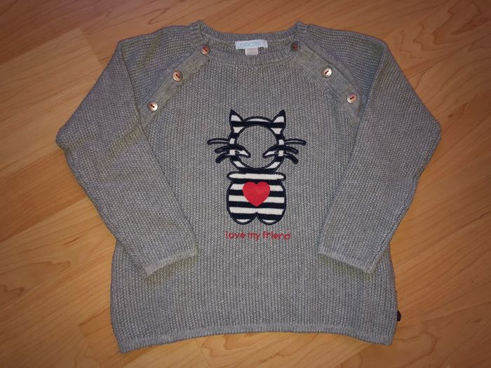 Pull Obaibi taille 23 mois. Gris