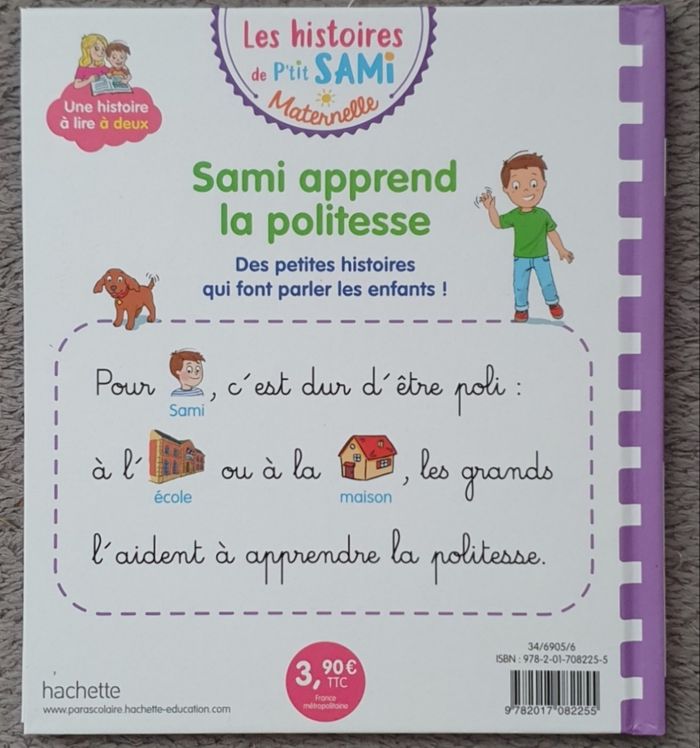 Livre "Sami apprend la politesse" - Les Histoires de P'tit Sami Maternelle (3-5 ans) / Hachette - photo numéro 2