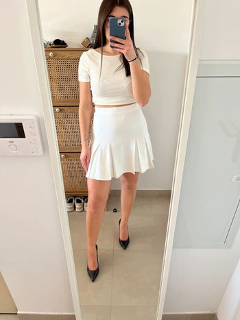 Jupe patineuse/de tennis blanche Zara