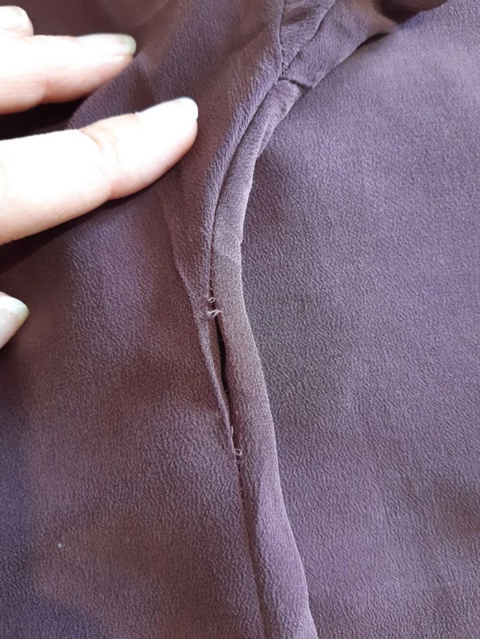 Blouse prune en soie (M) - photo numéro 6