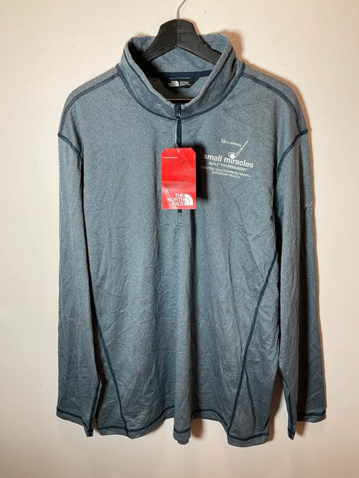 Sweat long léger 1/4zip pour homme The North Face gris chiné foncé taille XXL 187