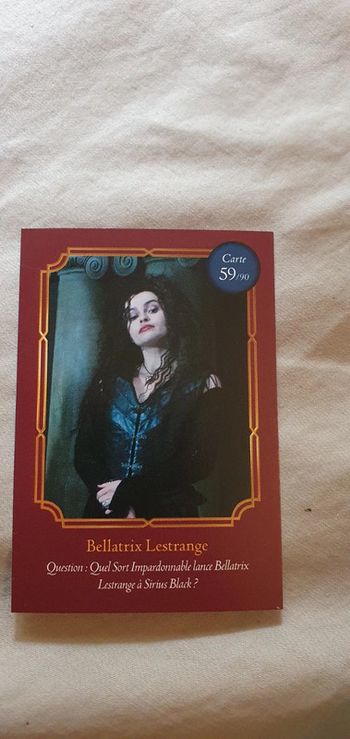 Cartes Harry Potter Auchan Bellatrix Lestrange n° 59/90