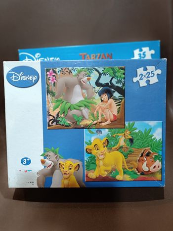 3 puzzles Mowgli , Simba et Tarzan  3 ans et +++
