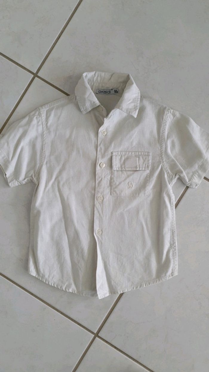 Chemise manches courtes garçon okaidi 4 ans v10 - photo numéro 2